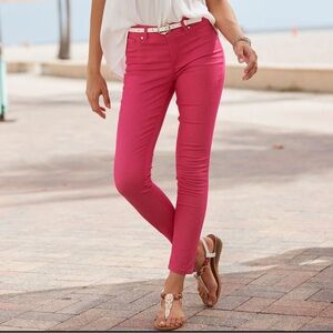 Skinny cropped Fuchsia pants